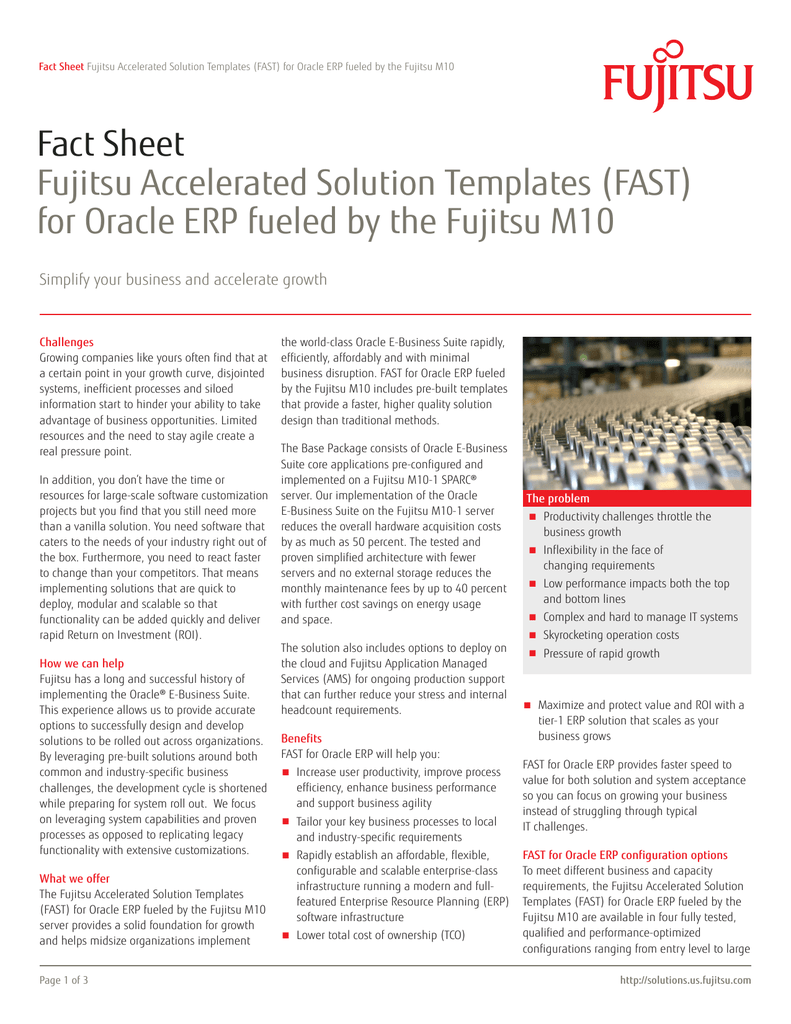 Fact Sheet Fujitsu Accelerated Solution Templates Fast Manualzz