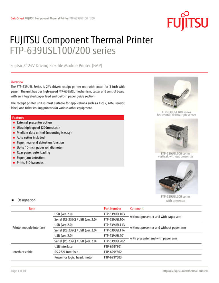 fujitsu thermal printer