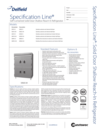 Delfield SSR2S-SH General Manual | Manualzz
