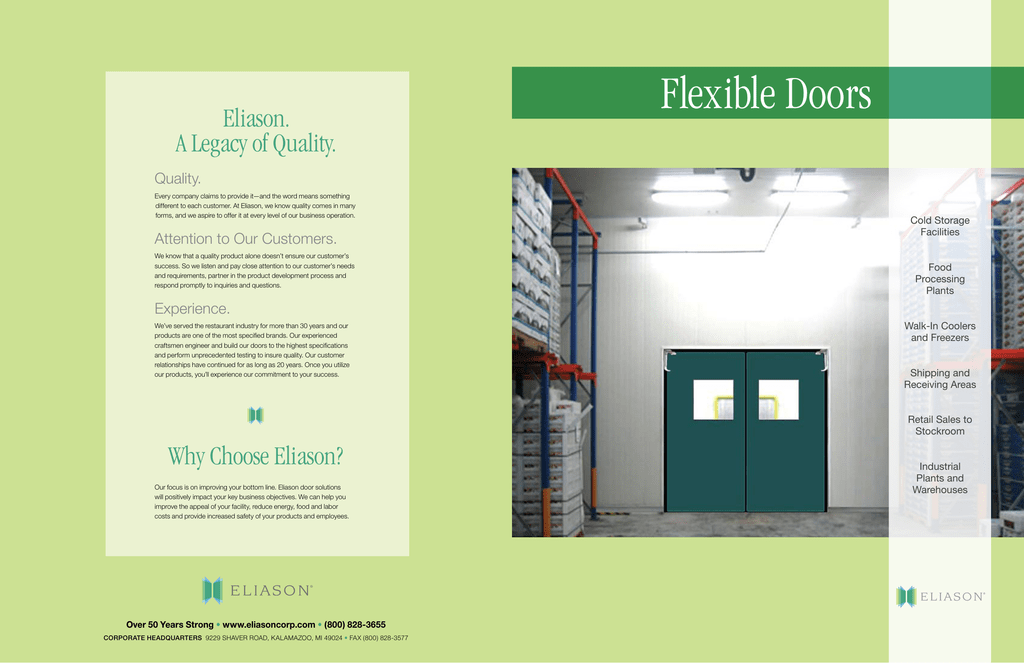 Flexible Doors Eliason A Legacy Of Quality Quality