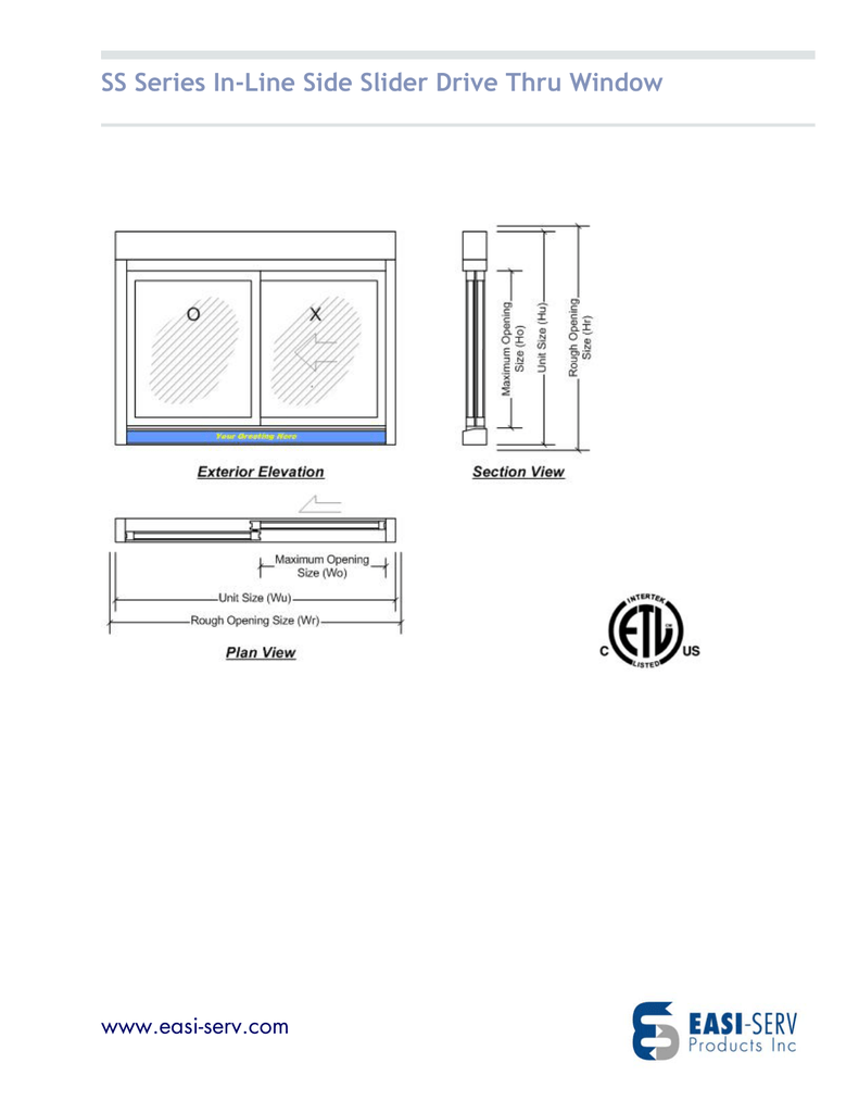 drive thru window dimensions