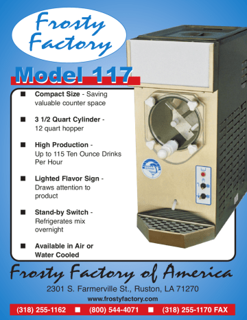 Frosty Factory Model 117 Manualzz