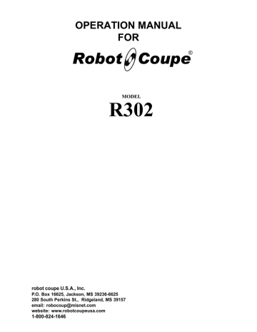 Robot Coupe CL30 Operation Manual | Manualzz