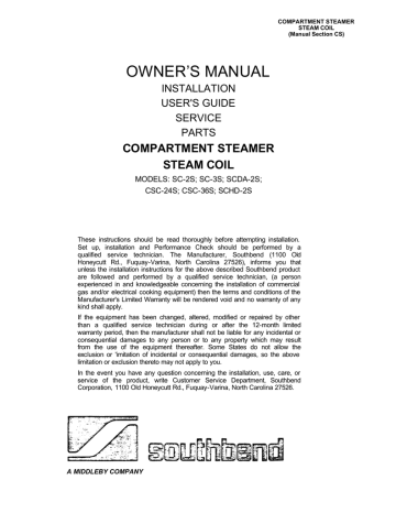 Southbend CSC-24S Owner's Manual | Manualzz