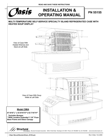 Oasis Refrigerated Case CMIA Installation & Operating Manual | Manualzz