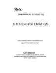Stero SYSTEMATIC, CAROUSEL dishwasher manual