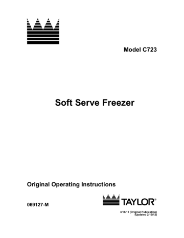 2012 Taylor C723, Soft Serve Machine