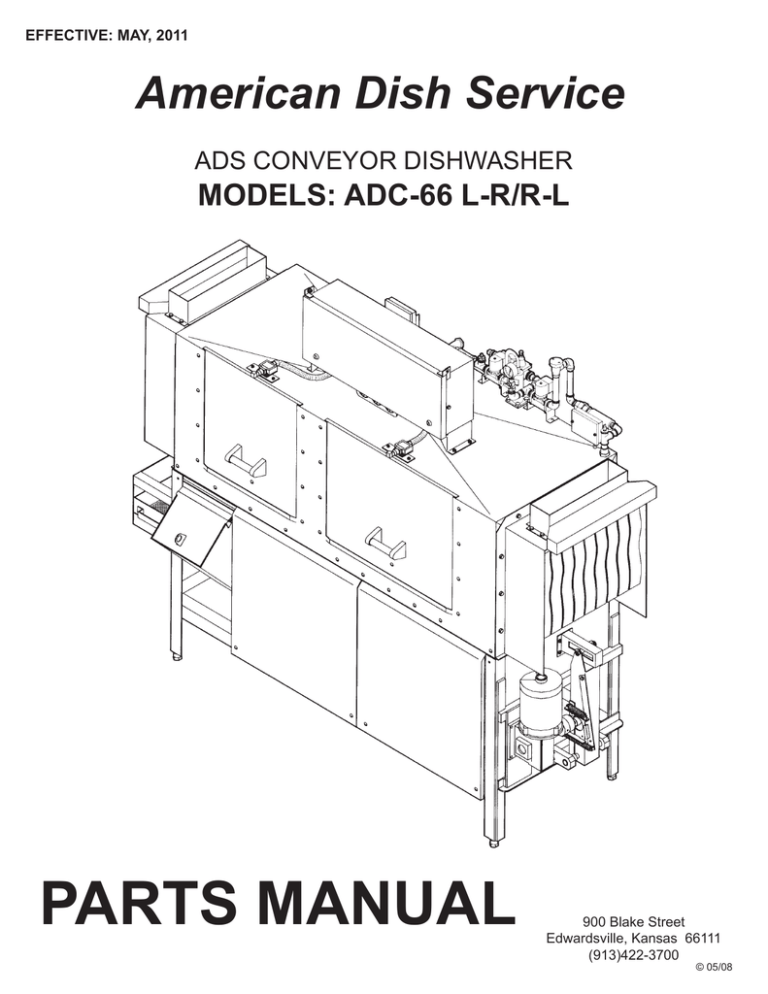 PARTS MANUAL American Dish Service MODELS: ADC-66 L-R/R-L ADS CONVEYOR DISHWASHER | Manualzz | Ads Dish Machine Wiring Diagram | | Manualzz