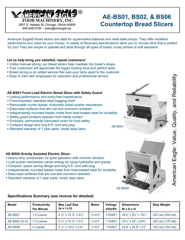 Ae Bs01 Bs02 Amp Bs06 Countertop Bread Slicers Food