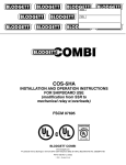 Blodgett Combi COS-5H Installation And Operation Instructions For Shipboard Use