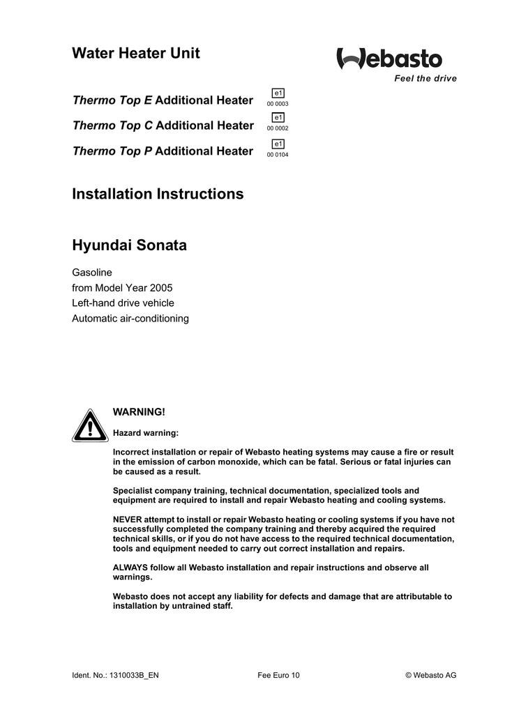 asto Thermo Top E Installation Instructions Manual Manualzz