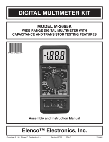 Elenco Electronics M-2665K Assembly And Instruction Manual | Manualzz