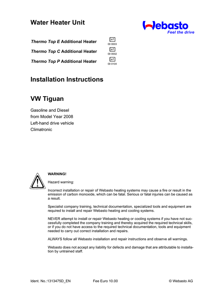 asto Thermo Top E Installation Instructions Manual Manualzz