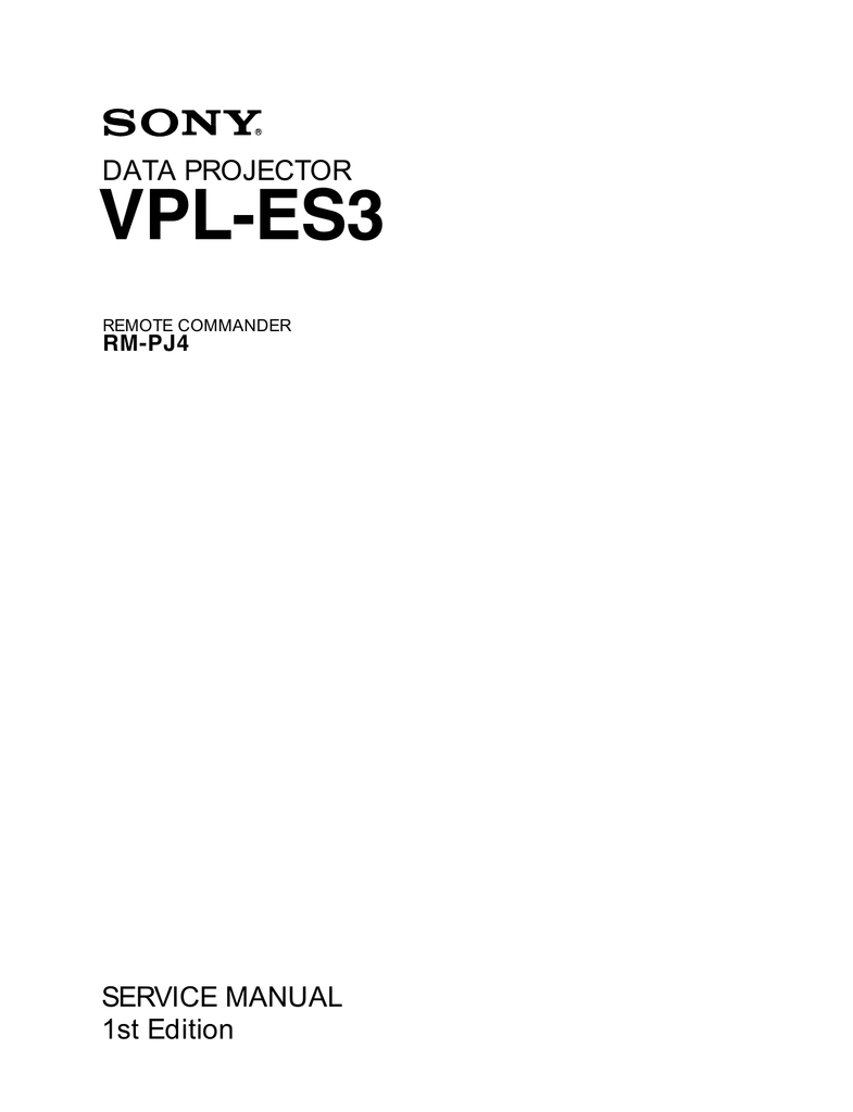 Vpl Es3 Data Projector Service Manual 1st Edition Manualzz Com
