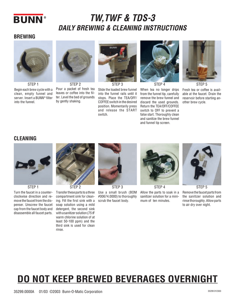 Bunn Tea Brewer Tb3q Manual