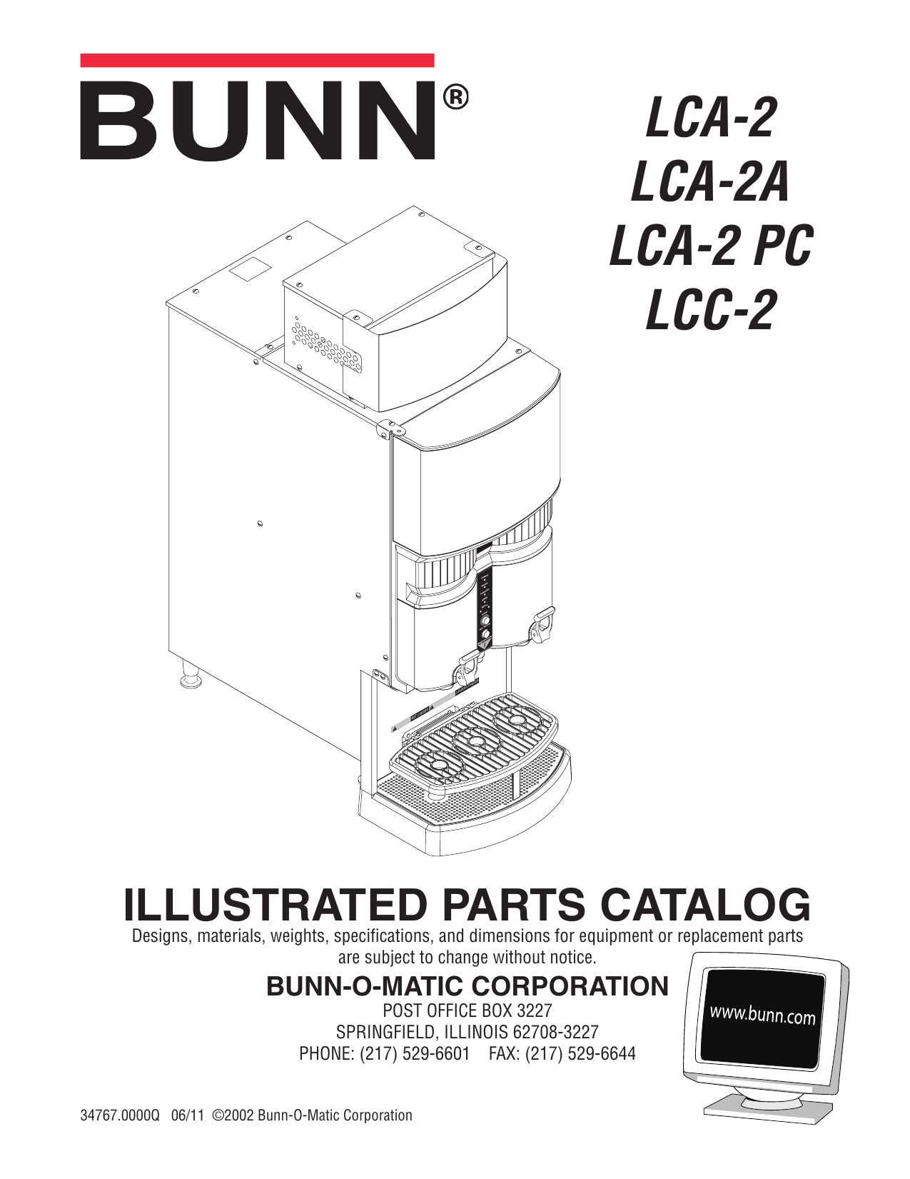BunnOMatic LCA2 Part Manual Manualzz