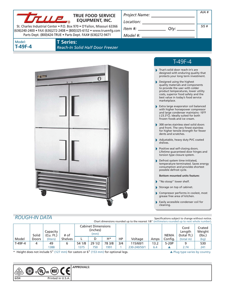 True Food Service Equipment Inc Manualzz Com