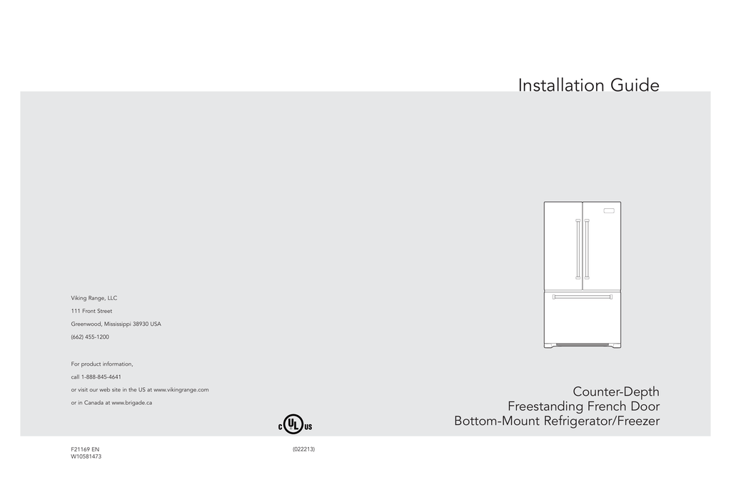 Viking Range VCFF236 36" FrenchDoor BottomFreezer Refrigerator