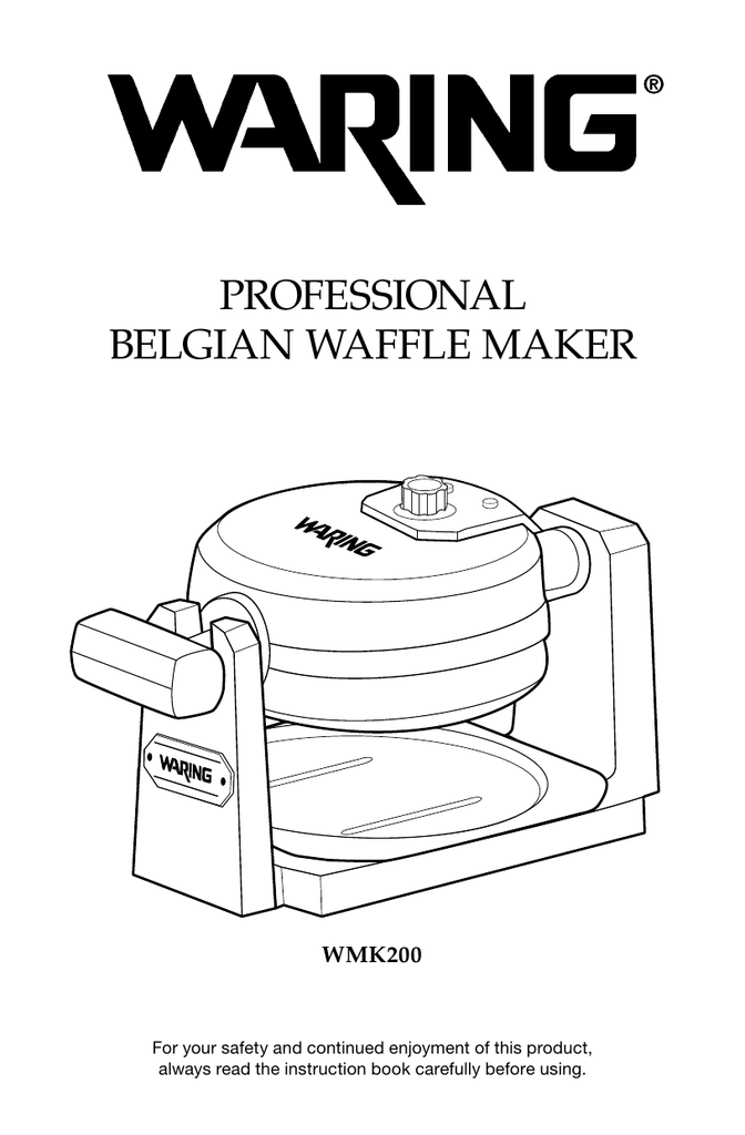 Professional Belgian waffle maker WMK200 Manualzz