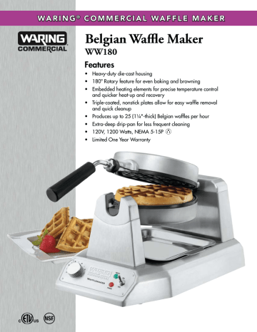 waring pro waffle maker settings