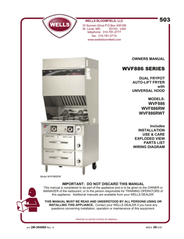 Wells Manufacturing WVF-886 Part Manual | Manualzz