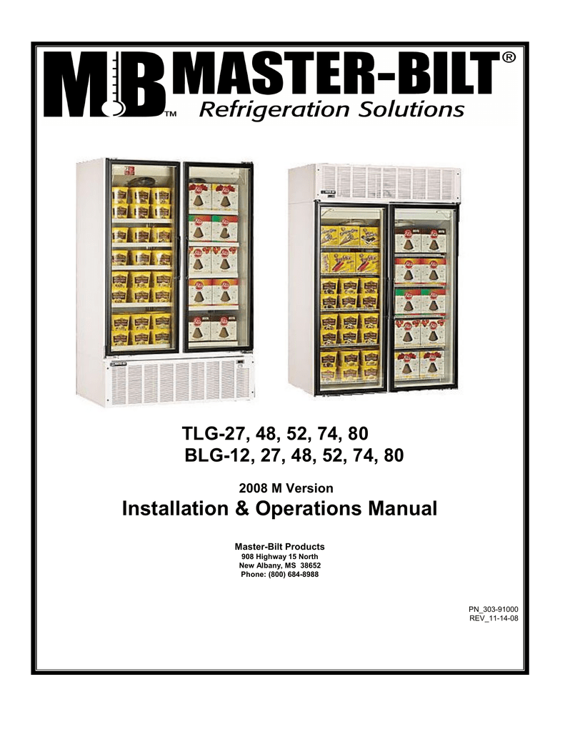 Installation & Operations Manual TLG-27, 48, 52, 74, 80 | Manualzz Ice Cream Tub Freezer Manualzz