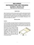 BSD Series Refrigerators and Freezers Installation Manual
