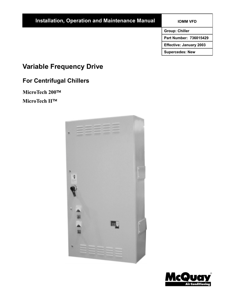 Variable Frequency Drive For Centrifugal Chillers Installation