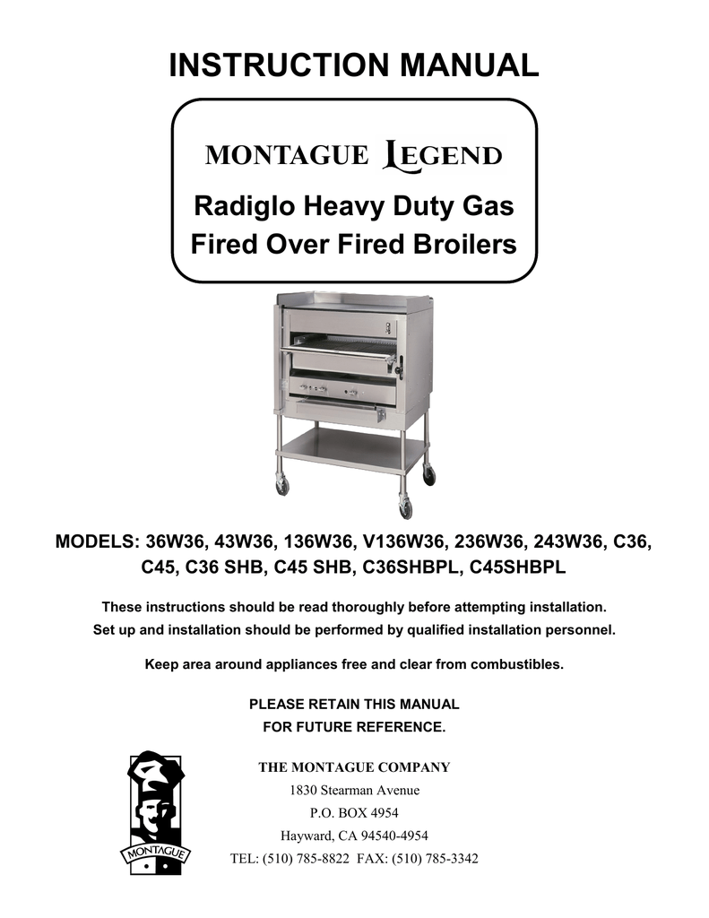 Restaurant Appliances & Equipment Commercial Cooking Equipment MONTAGUE