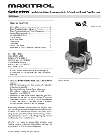 MAXITROL SELECTRA MR212E NEGATIVE PRESSURE MODULATING VALVE IN 5 PSI OUT 3"-8"WC