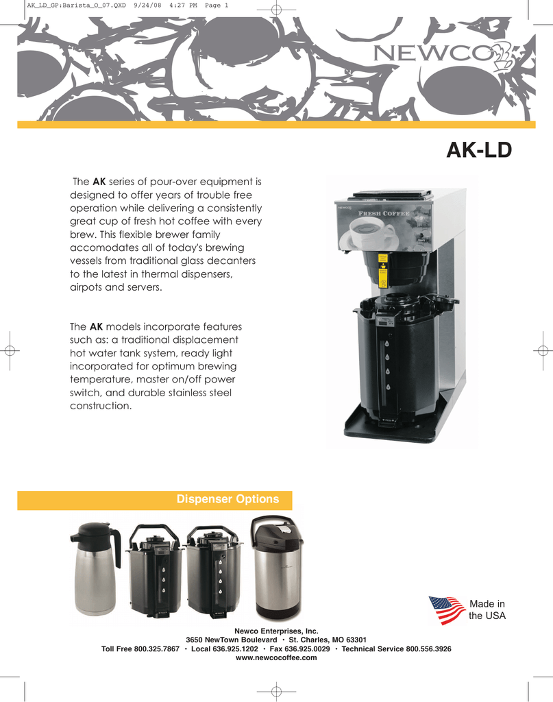 Newco AK LD Thermal Dispenser Coffee Maker