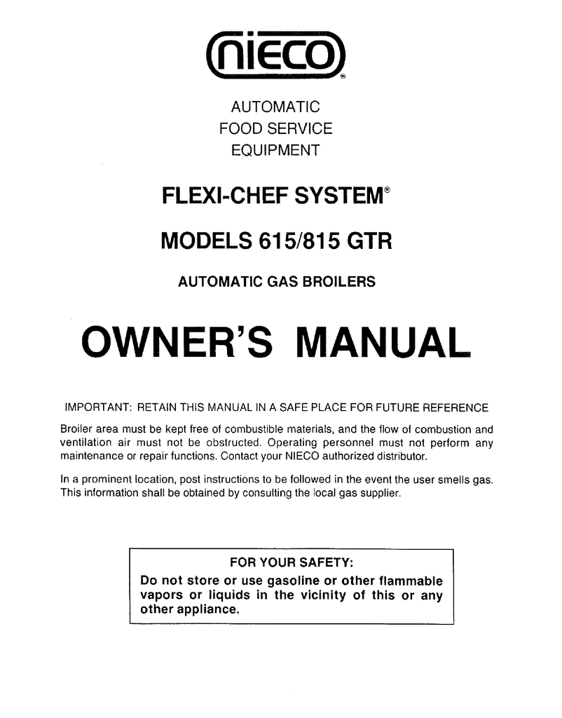 Nieco Corporation 815 Operation Manual Manualzz
