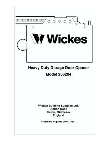 Wickes 206204 Garage Door Opener Owner S Manual Manualzz Wickes 206204 Garage Door Opener Owner S Manual Manualzz