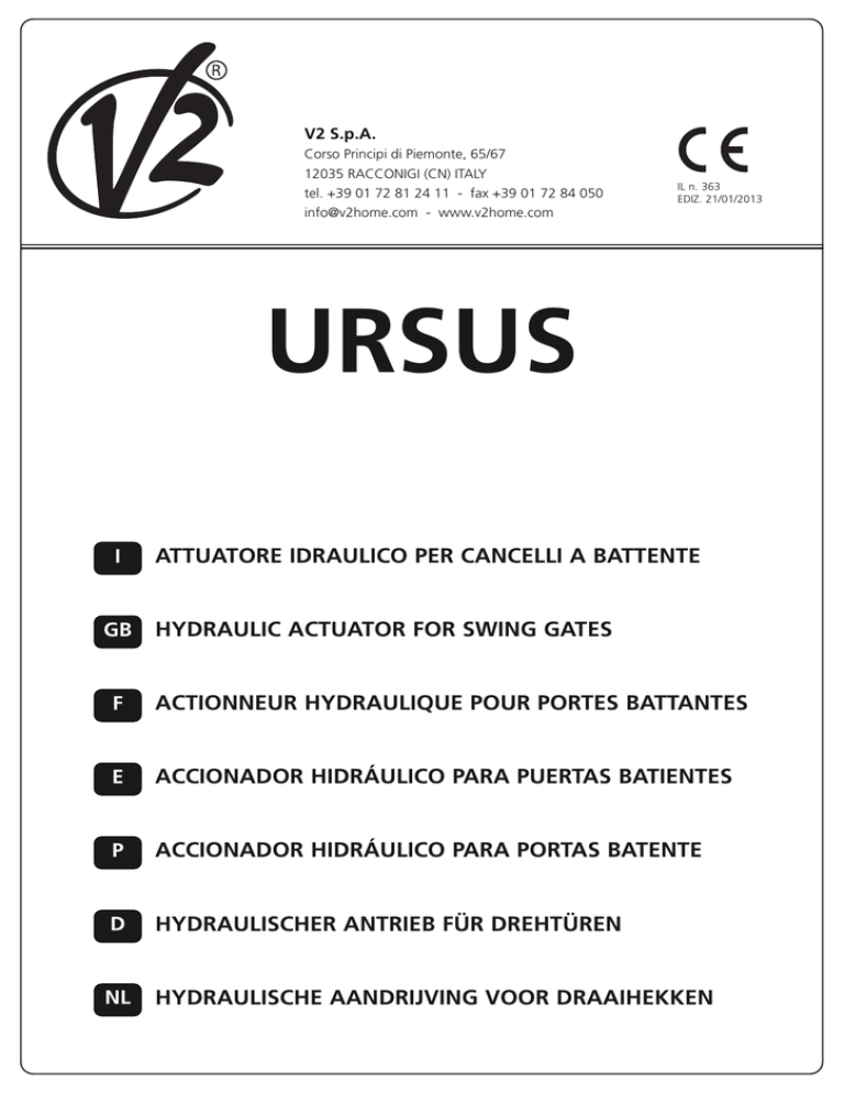 V2 Elettronica V2 Ursus Owner S Manual Manualzz