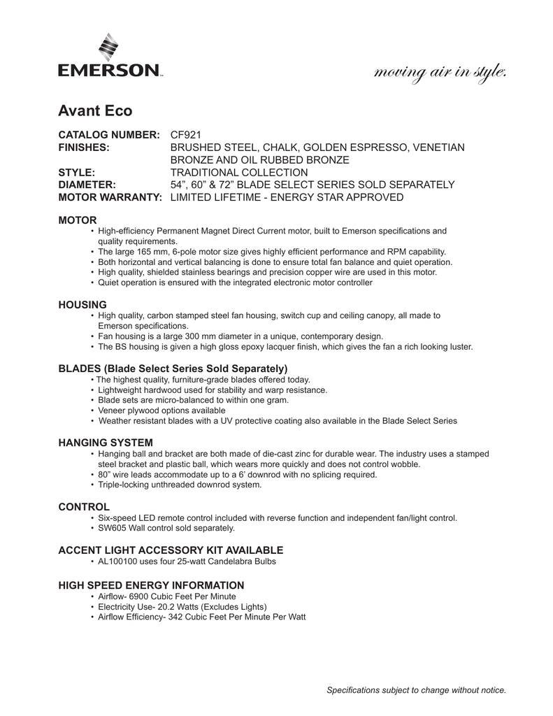 Avant Eco | Manualzz