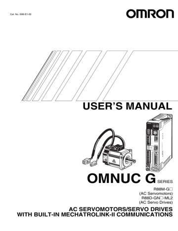 Omnuc G User S Manual Ac Servomotors Servo Drives With Built In Mechatrolink Ii Communications Manualzz