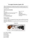Overnight Sensations Speaker Kit User Manual