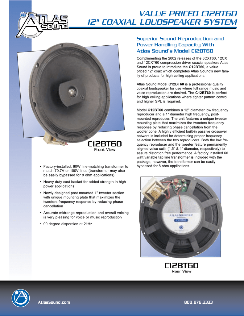 Atlas sound c12bt60 Clearance