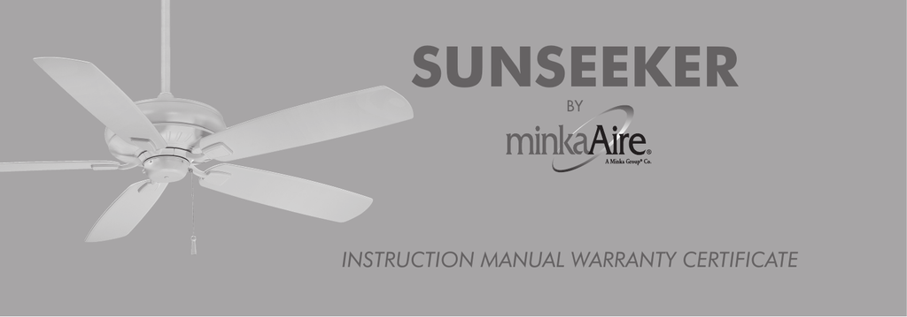 Sunseeker Instruction Manual Warranty Certificate By