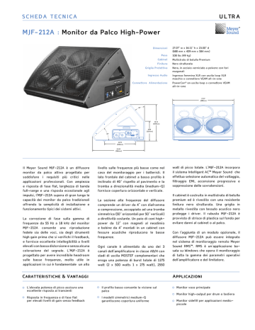 MJF-212A :  Monitor da Palco High-Power SCHEDA TECNICA | Manualzz