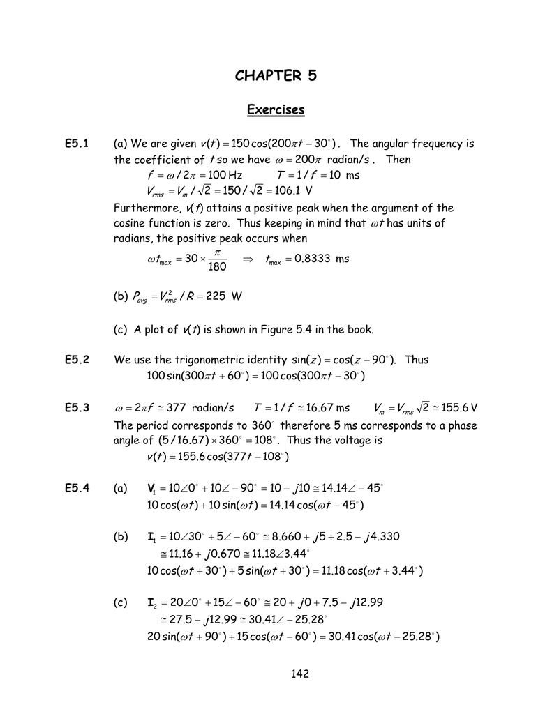 Chapter 5 Exercises T Manualzz