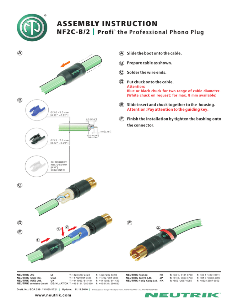 Assembly Instruction Nf2c B 2 The Professional Phono Plug Manualzz