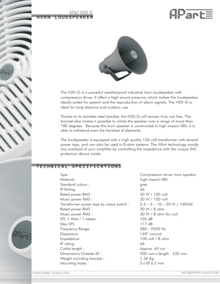 Horn Loudspeaker Apart H G Manualzz