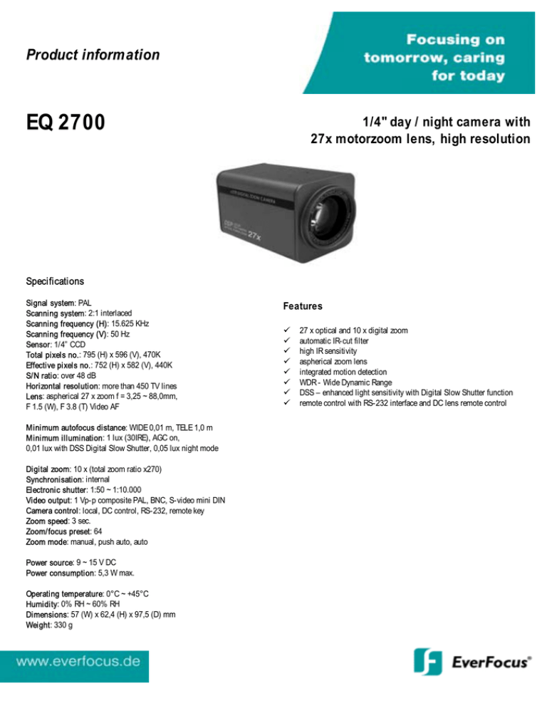 Eq 2700 Product Information 1 4 34 Day Night Camera With Manualzz
