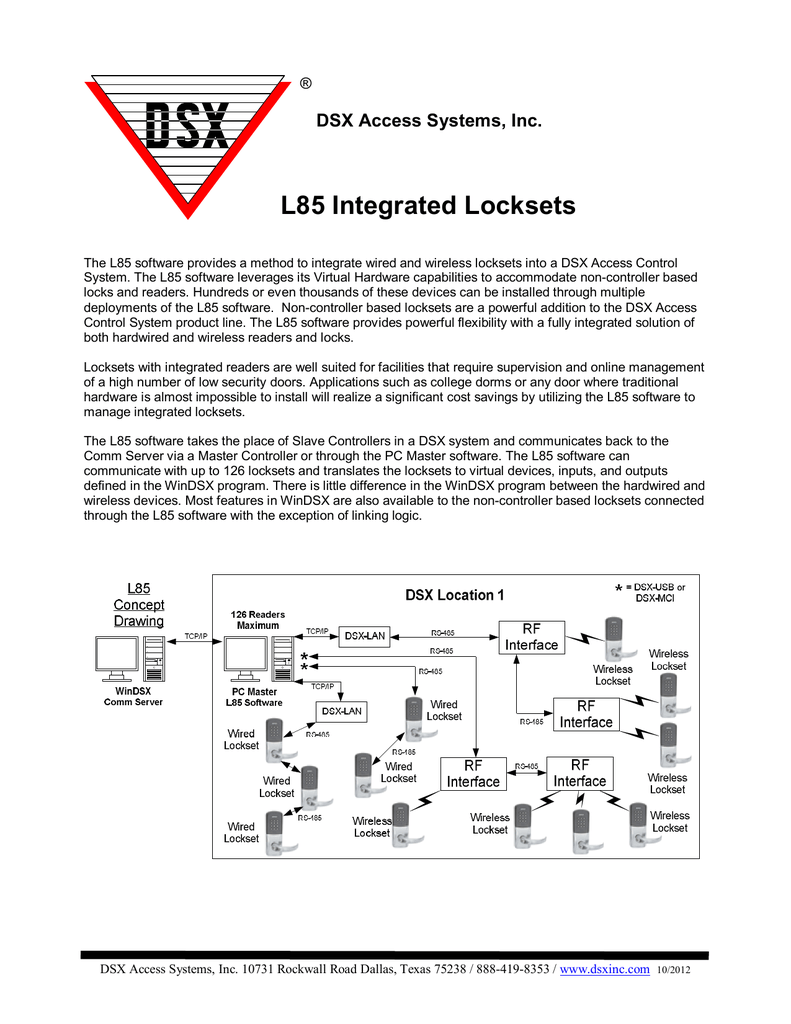 L85 Integrated Locksets DSX Access Systems, Inc. ® | Manualzz | Dsx 1048 Wiring Diagram | | Manualzz