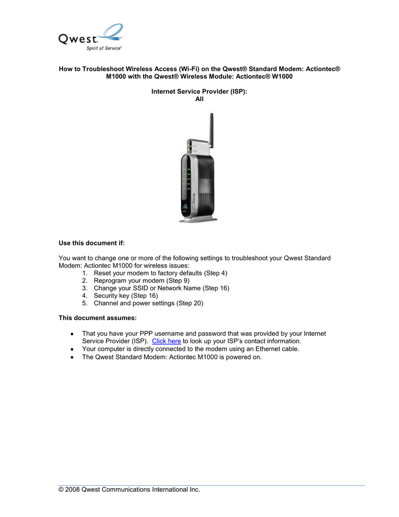 Actiontec M1000 Qwest Owner S Manual Manualzz Actiontec M1000 Qwest Owner S Manual Manualzz