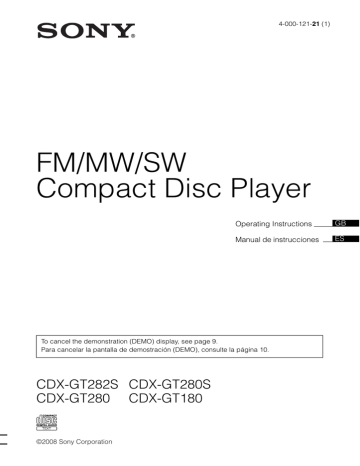 Fm Mw Sw Compact Disc Player Cdx Gt282s Cdx Gt280s Manualzz