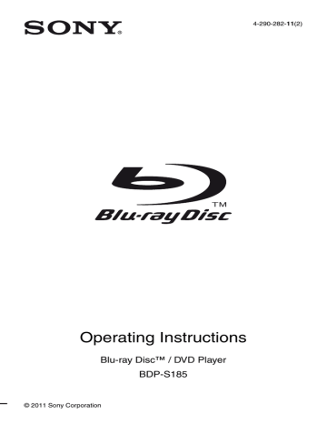 Operating Instructions Blu-ray Disc™ / DVD Player BDP-S185 11 | Manualzz