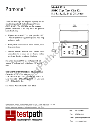 Details about   Pomona 5514 SOIC Clip Test Kit 