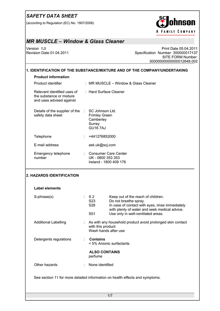 Aldi Window And Glass Cleaner Safety Data Sheet At Walter Belin Blog